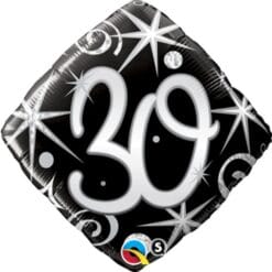 18" DIA #30 Elegant Sparkle Swirls Foil Balloon