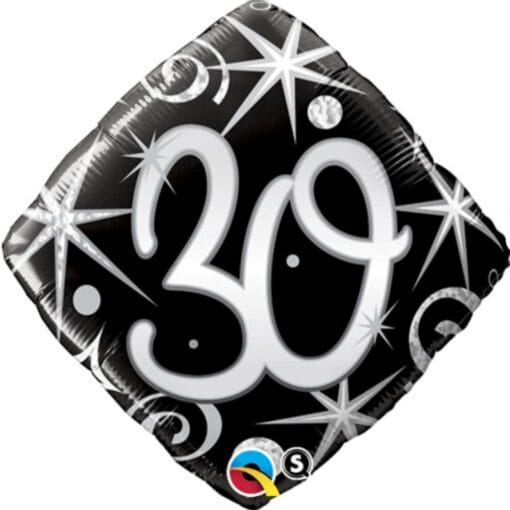 18&Quot; Dia #30 Elegant Sparkle Swirls Foil Balloon