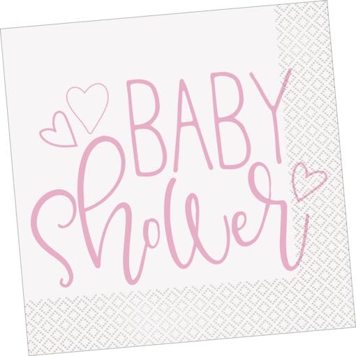 Baby Shower Pink Napkins Lunch 16Ct