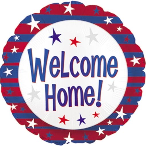 18&Quot; Rnd Welcome Home R/W/B Foil Bln