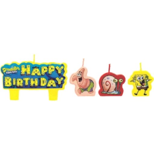 Spongebob Birthday Candle Set 4Pcs