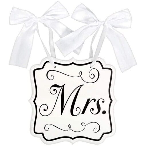 &Quot;Mrs&Quot; Chair Sign Mdf White