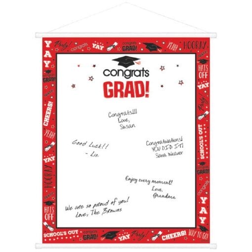 Red Grad Sign-In Scroll 23&Quot;X18&Quot;