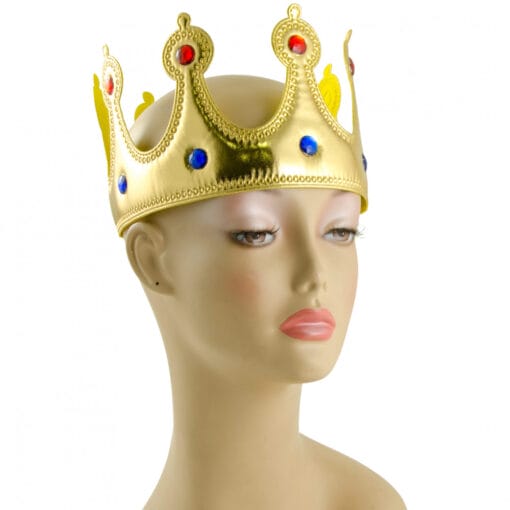 Gold Metalic Crown W/Jewels, Adult
