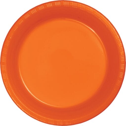 Orange Plates Plastic Round 10&Quot; 20Ct