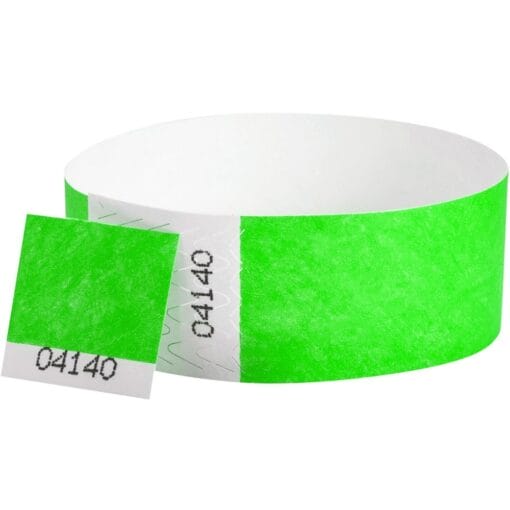 Wristband Lime 3/4&Quot; Tyvek 100Ct