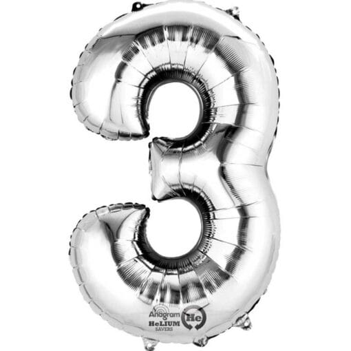 16&Quot; Shp #3 Silver Foil Balloon