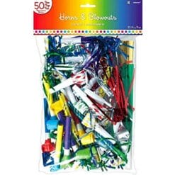 Rainbow Horns & Blowouts, Multicolor 50pcs
