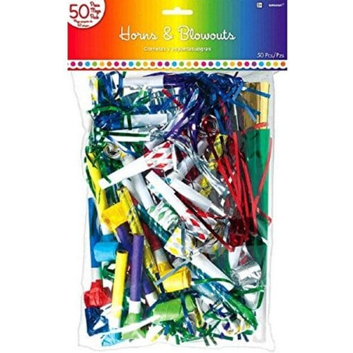 Rainbow Horns &Amp; Blowouts, Multicolor 50Pcs