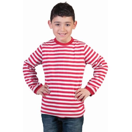 Striped Shirt Red &Amp; White Child Size