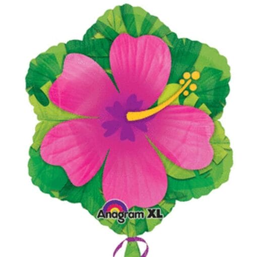 18&Quot; Rnd Pink Hibiscus Foil Balloon