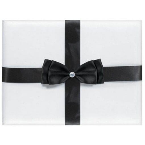Guest Book White W/ Black Bow