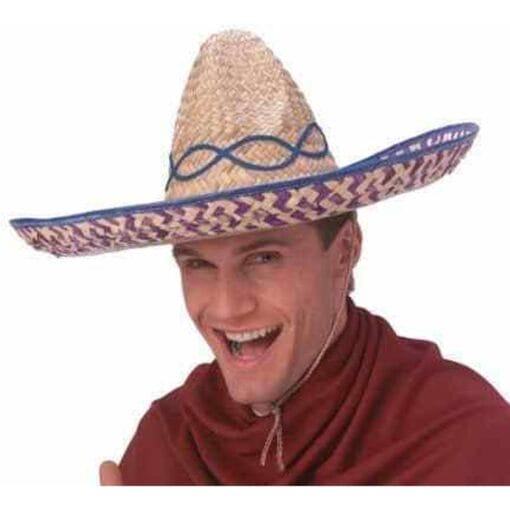 Sombrero Embroiderd Straw Adult