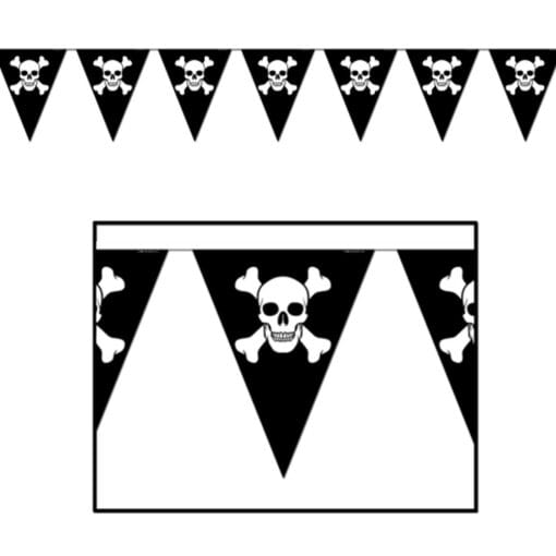 Skull/Cross Bones Pennant Banner 10&Quot;X12'