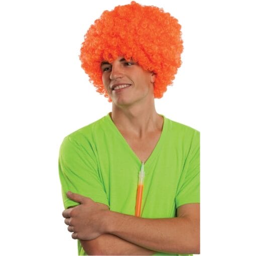 Afro Wig Rave Neon Orange