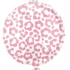 18" RND Pink Cheetah Foil Balloon