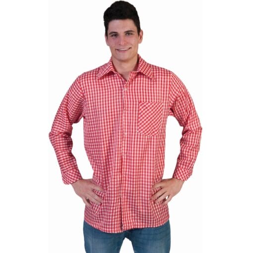 Checkered Red-White Shirt Adult