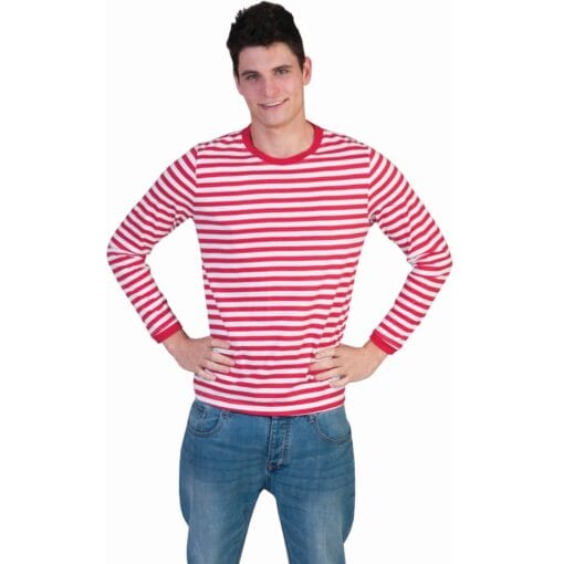 Striped Shirt Red &Amp; White Adult
