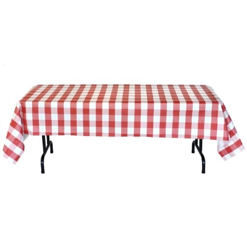 Red &Amp; White Plaid Tablecover 54X108