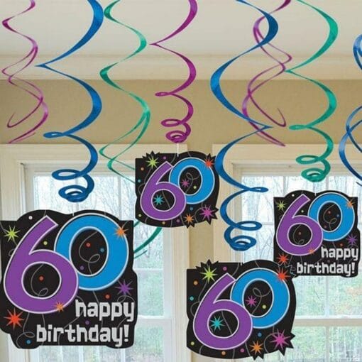 60Th Birthday Swirl Decor Pack