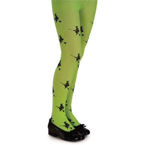 Tights Glitter Witch Lime Child