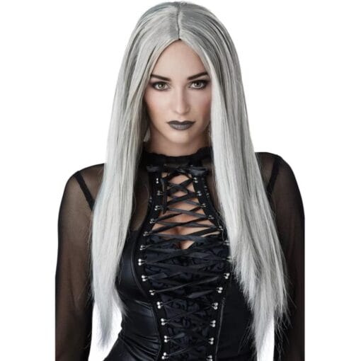 Gothic Matriarch Long Gray Wig