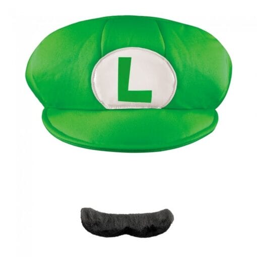Luigi Hat &Amp; Mustache Adult