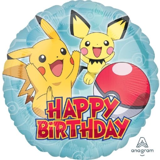 17&Quot; Rnd Pokemon Hbd Foil Balloon