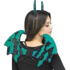 Flip Sequin Dragon Wings & Horns
