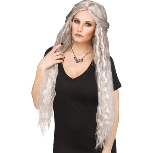 Siren Beauty Long Silver/Gray Wig