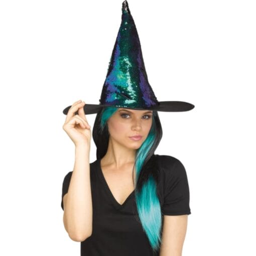 Flip Sequin Witch Hat Teal