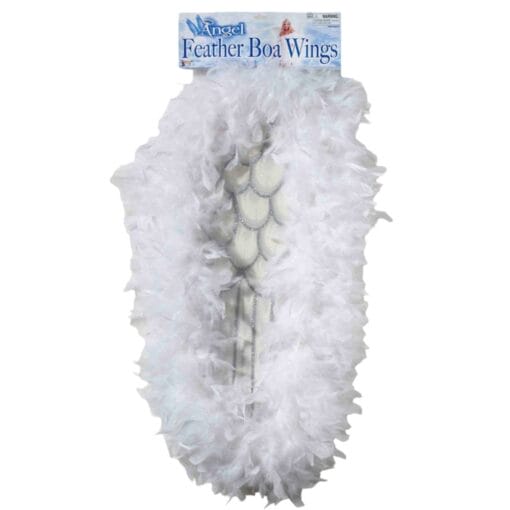 Angel Feather Boa Wings, White 1-Pair