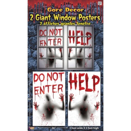 Bloody Window Posters 2Pcs