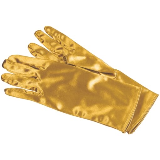 Short Satin Gold Gloves, Adult