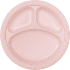 Pastel Pink Compartment Plates 10" 6CT