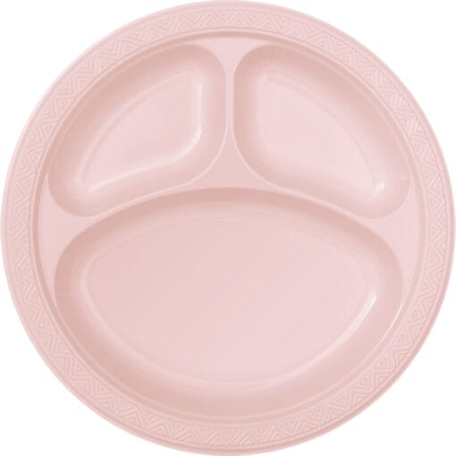 Pastel Pink Compartment Plates 10&Quot; 6Ct