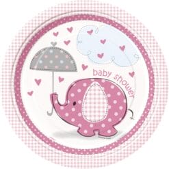 Umbrellaphants Pink Plates 9" 8CT