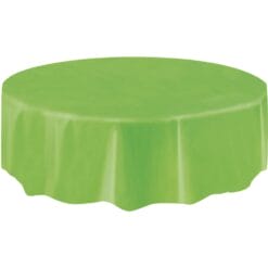 Lime Green Tablecover Plastic RND 84"