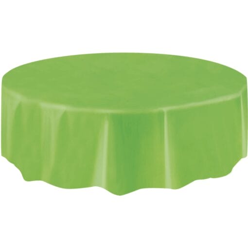 Lime Green Tablecover Plastic Rnd 84&Quot;