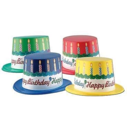 Happy Birthday Plastic Top Hat, Astd
