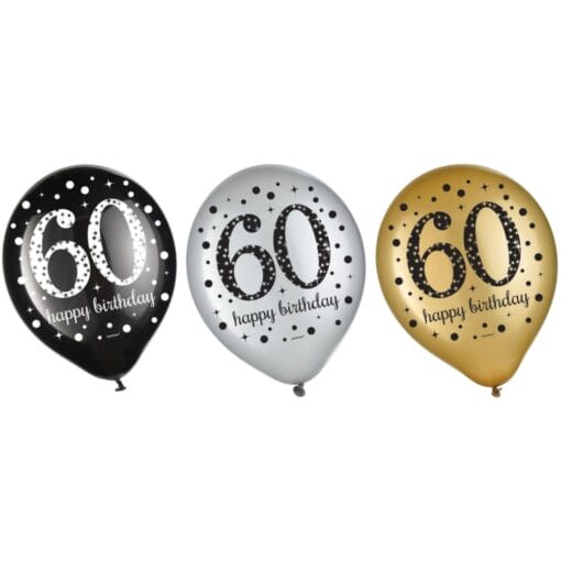 Celebrate 60 Sparkling Latex Blns 12Ct