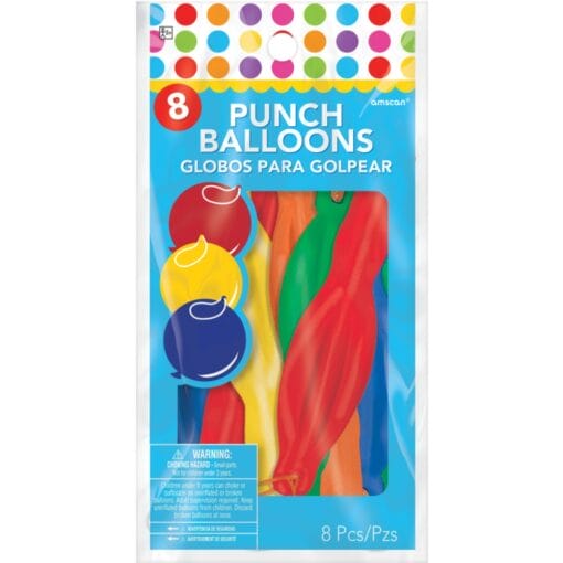 Punch Balloons Astd Colors 5Ct