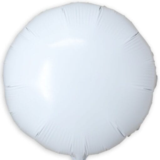 18&Quot; Rnd Matte White Foil Balloon
