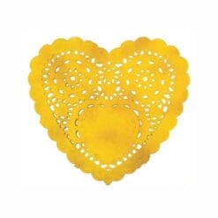 Heart Doilies, Gold Foil 6" 10CT