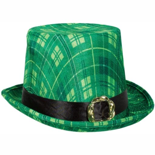 Green Plaid Top Hat