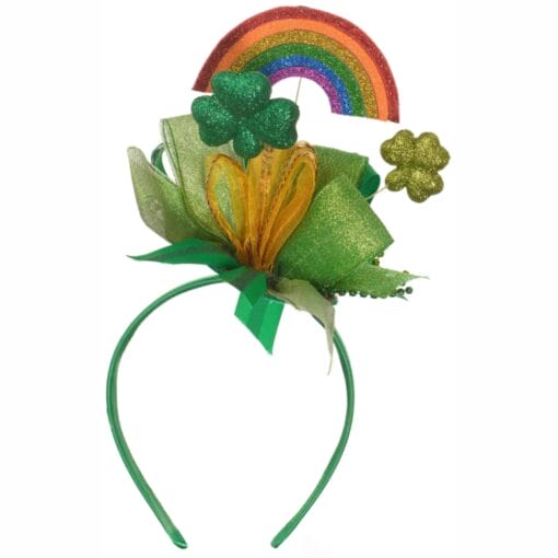 Rainbow Shamrock St Patricks Headband