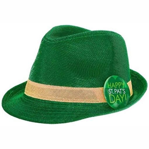 Happy St Pats Shiny Green Fedora