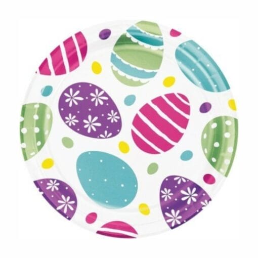 Foil Easter Egg Plates 7&Quot; 8Ct
