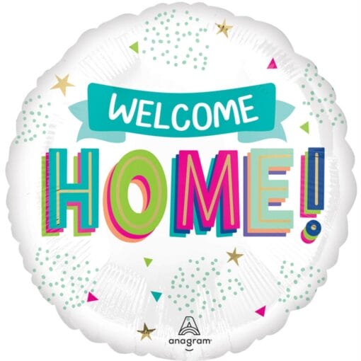 18&Quot; Rnd Colorful Welcome Home Foil Balloon