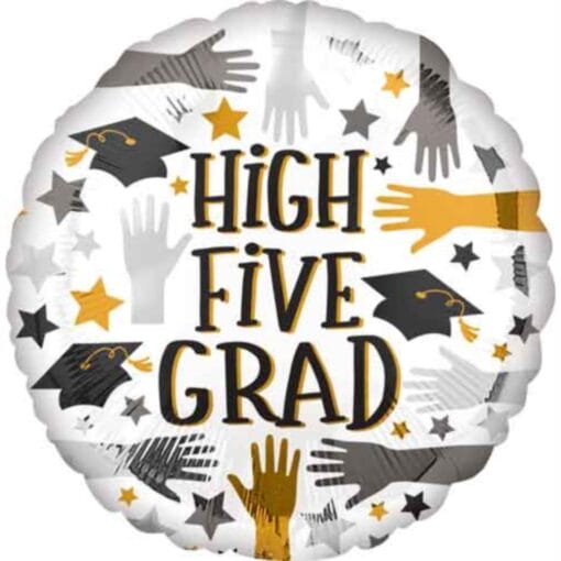 18&Quot; Rnd Grad High-Five Foil Balloon